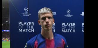 MINA Daniego Olmo po odebraniu nagrody dla MVP meczu xD